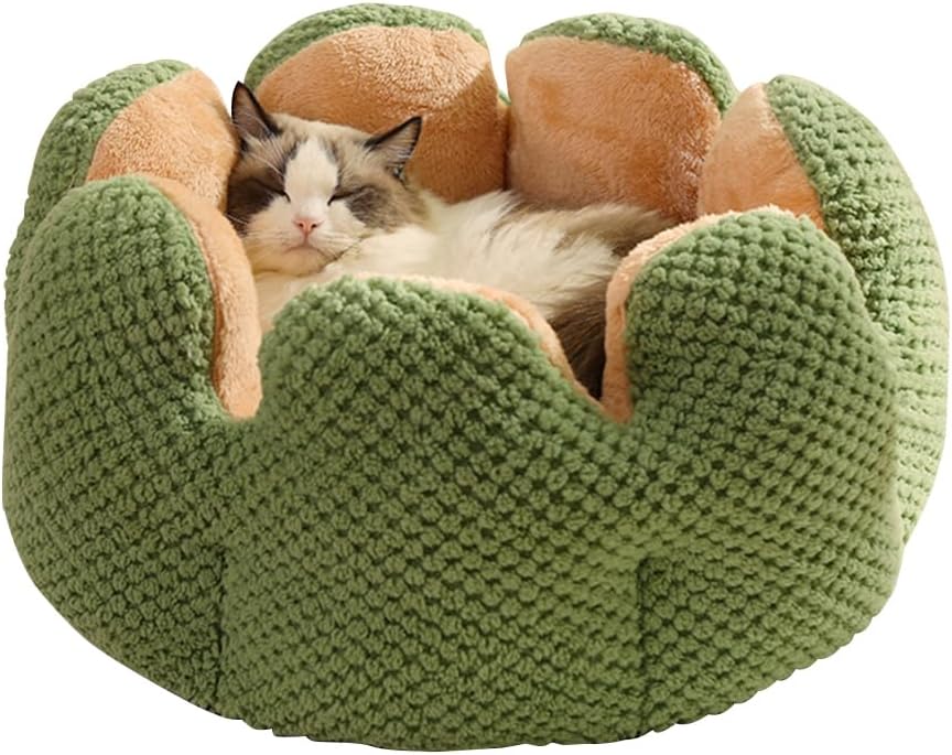 Cute Cat Beds Kitten Beds, Soft Small Dog Beds, Washable Pet Beds for Puppy and Kitty, Cactus Shape, 23 Inch